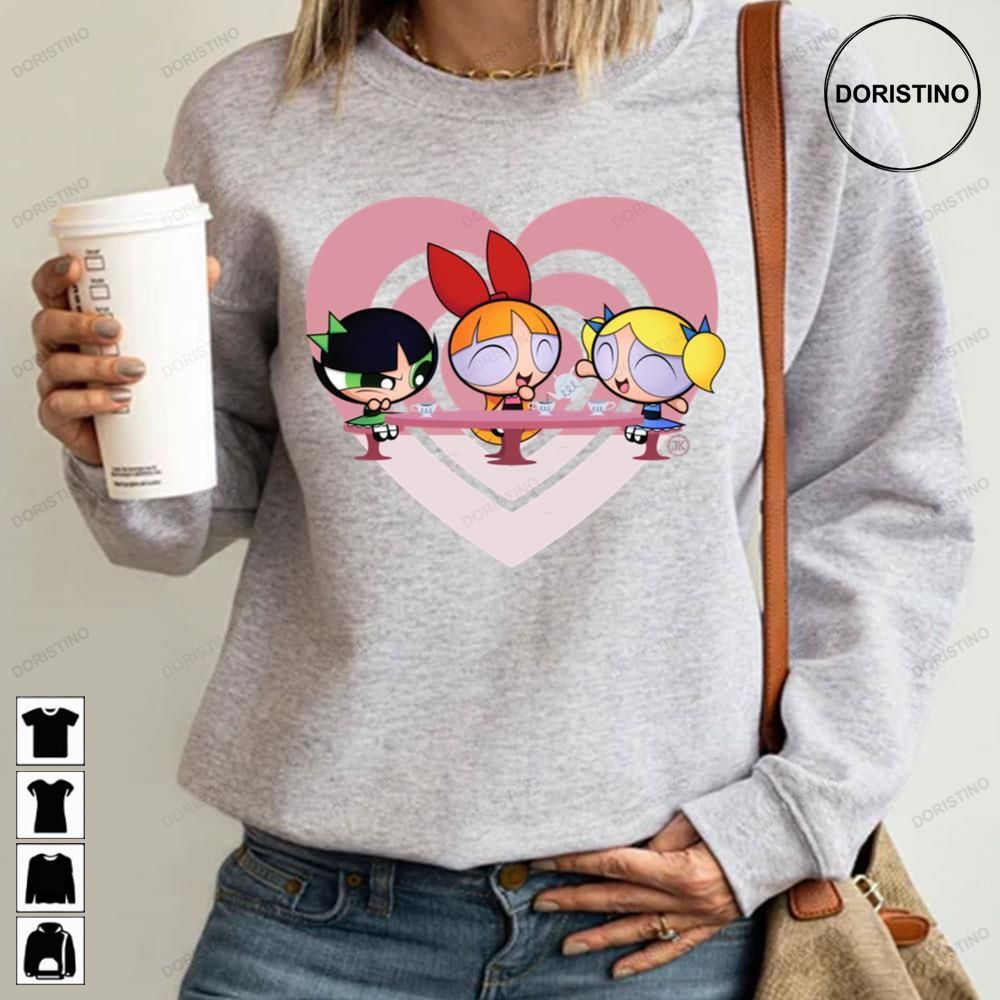 Pink Heart The Powerpuff Girls Limited Edition T Shirts 